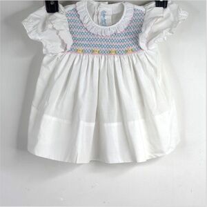 VTG 90s Smocked Dress A Little Angel 12 Mos Short Sleeve Cottage Preppy Feminine